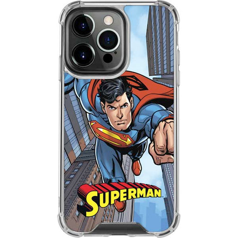 DC Comics Superman Flying Pose iPhone 14 Pro Clear Case